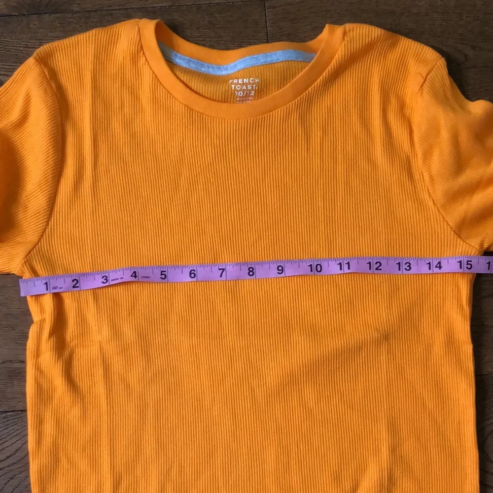 NEW NWT 2 FRENCH TOAST crew neck ribbed tee shirts in orange size 10 / 12